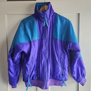 Columbia VTG 90s Colorful Womens Bomber Puffer Jacket Size Large
